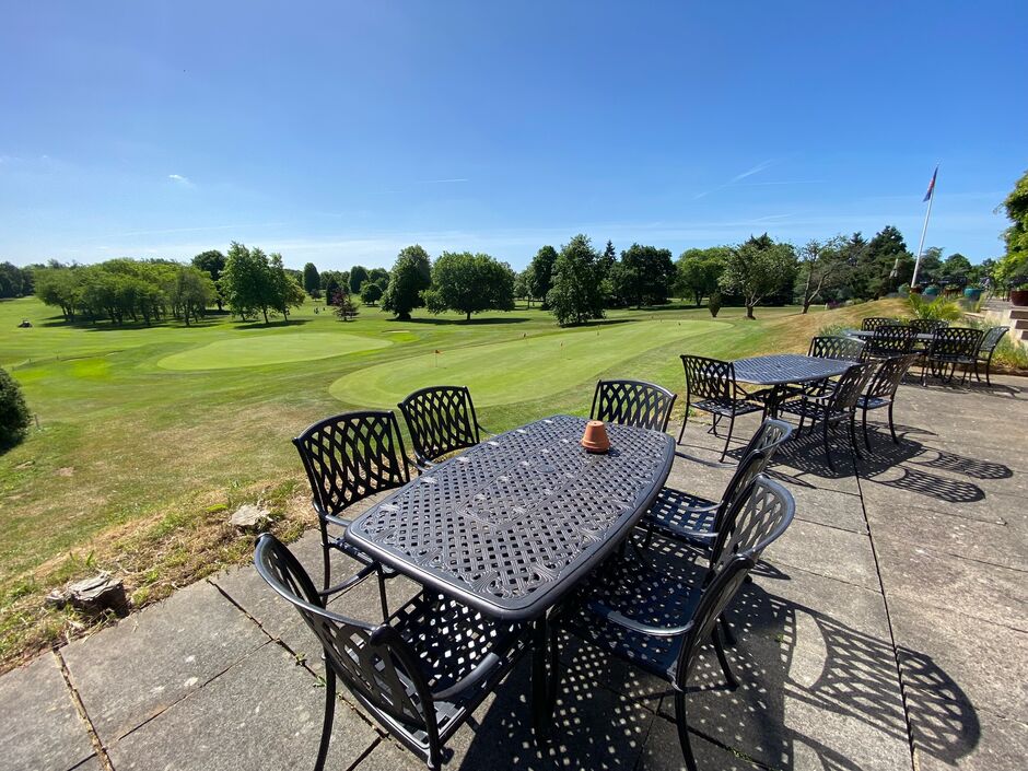 Patio overlooking 18th Green